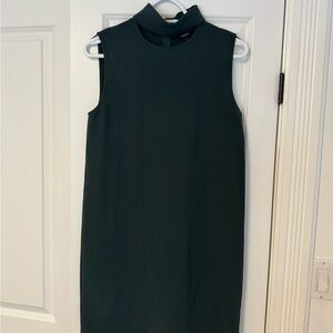 Theory Sleeveless Hunter Green Collared Shift Dress